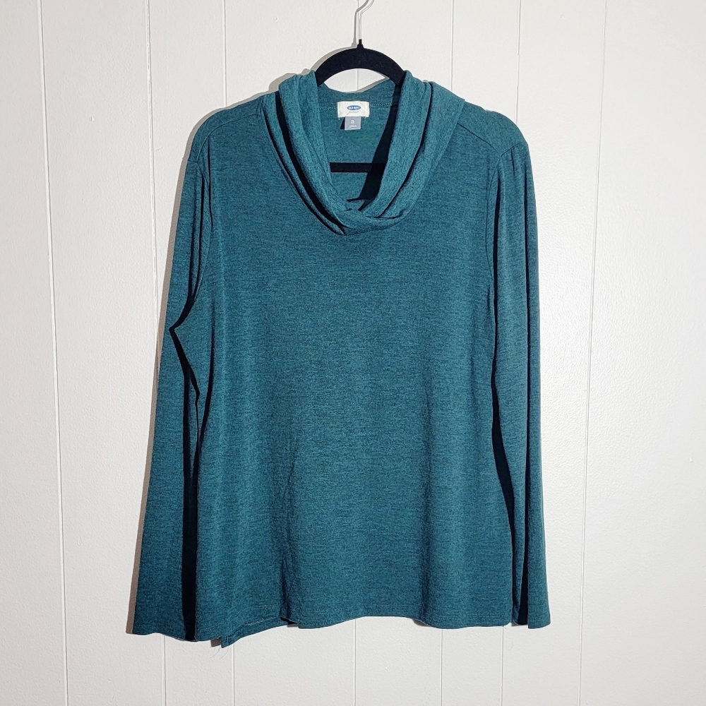 Old Navy Dark Green Cowl Neck Long Sleeve Sweater